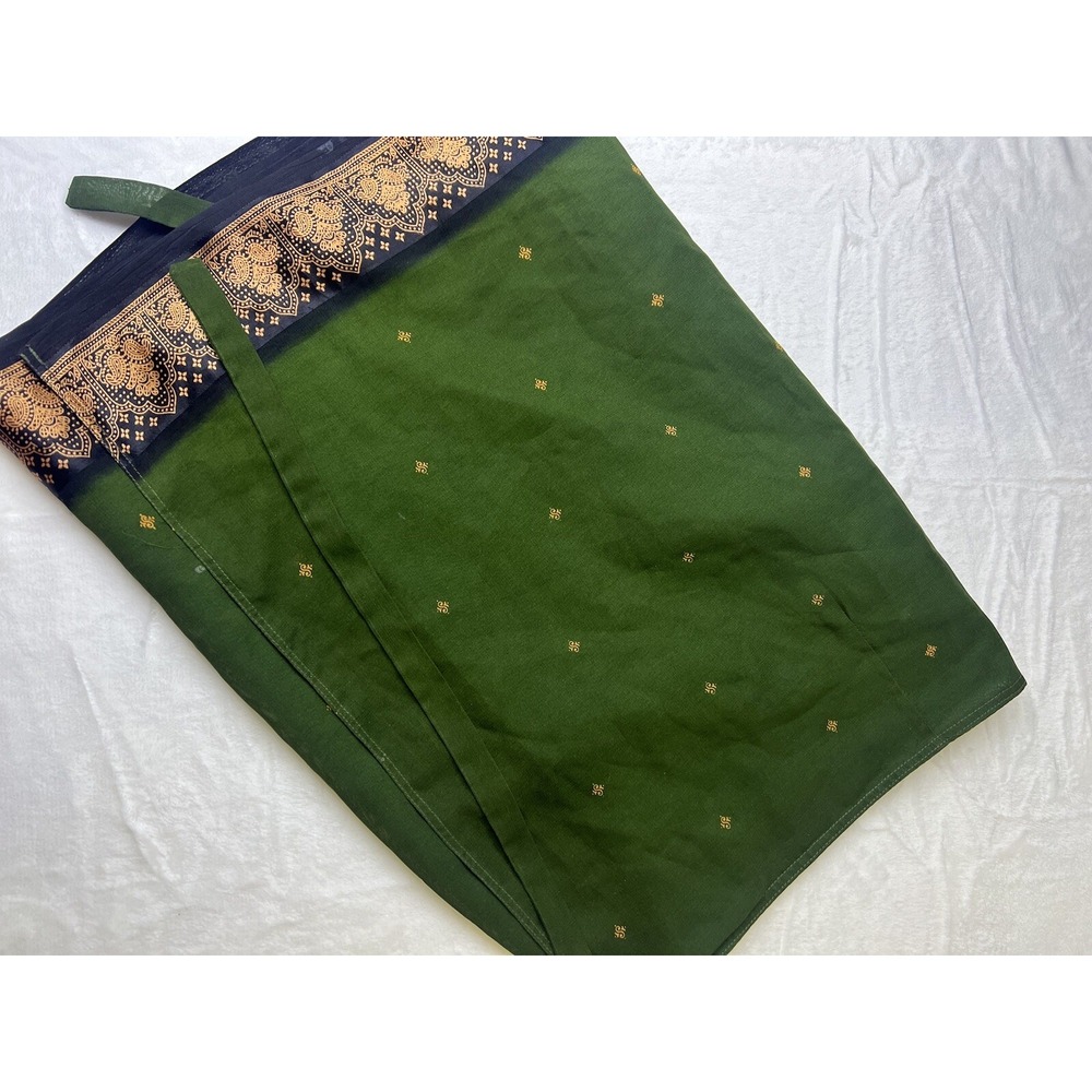 Indian Boho Green Black Gold Wrap Skirt